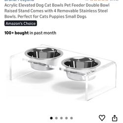 Elevated Acrylic Pet Bowl Stand 