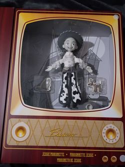 Disney Park Toy Story Jessie Marionette Doll based on Woody's Roundup. In a Budtone-TV package Looks like a Vintage Television,small Crazy Critters N