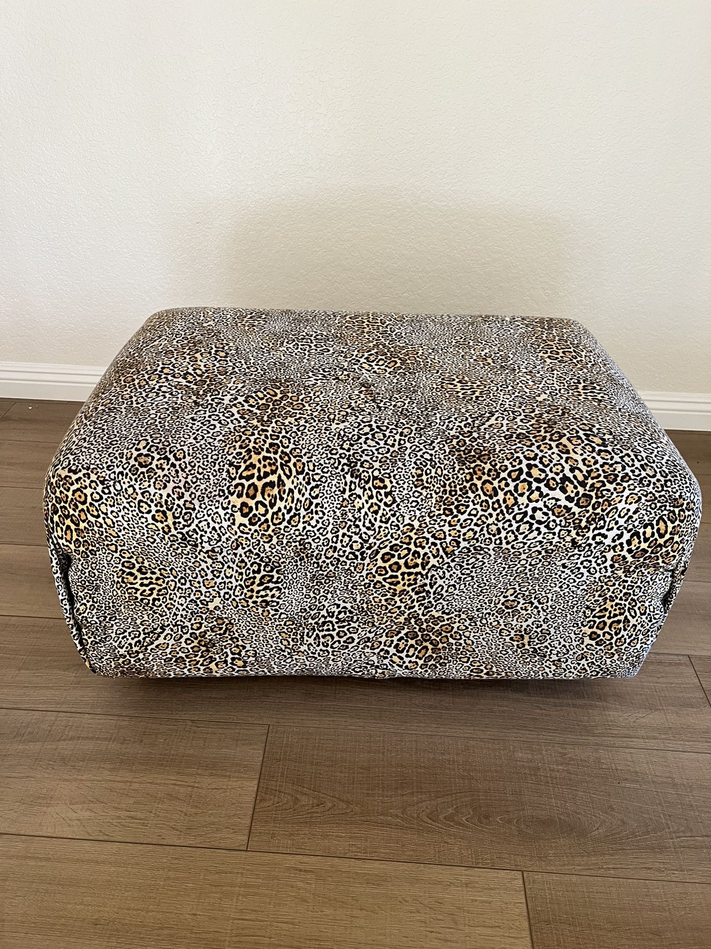 Leopard Cheetah Print Accent Foot Stool Oversized Ottoman