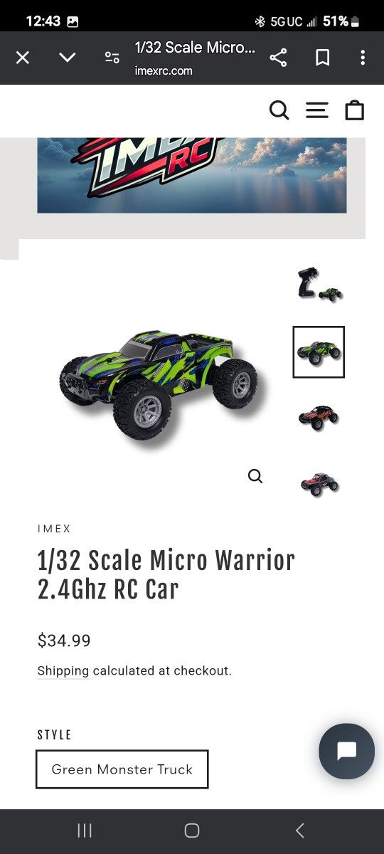 IMEX
1/32 Scale Micro Warrior 2.4Ghz RC Car