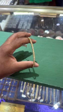 14kt Gold Natural Diamond Bangle Bracelet Women 