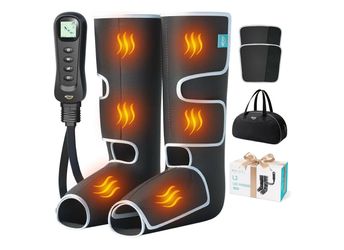 ALLJOY Leg Massager for Circulation and Pain Relief FSA, Gifts for Men Women Leg Massager with Heat and Compression Helpful for Vericose Veins, Fatigu