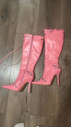 Size 6.5 pink thigh high boots