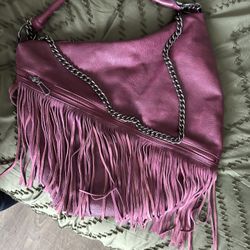 Maroon Fringe Purse