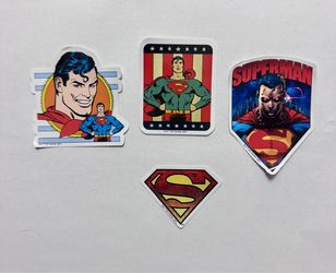 Superman sticker pack, DC Comics stickers, Man of Steel decals Retro comic book art
