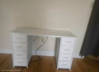 White Desk with Drawers
