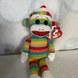 Socks the Sock Monkey  Plush TY Beanie Baby Collectible Tag 2011 NEW