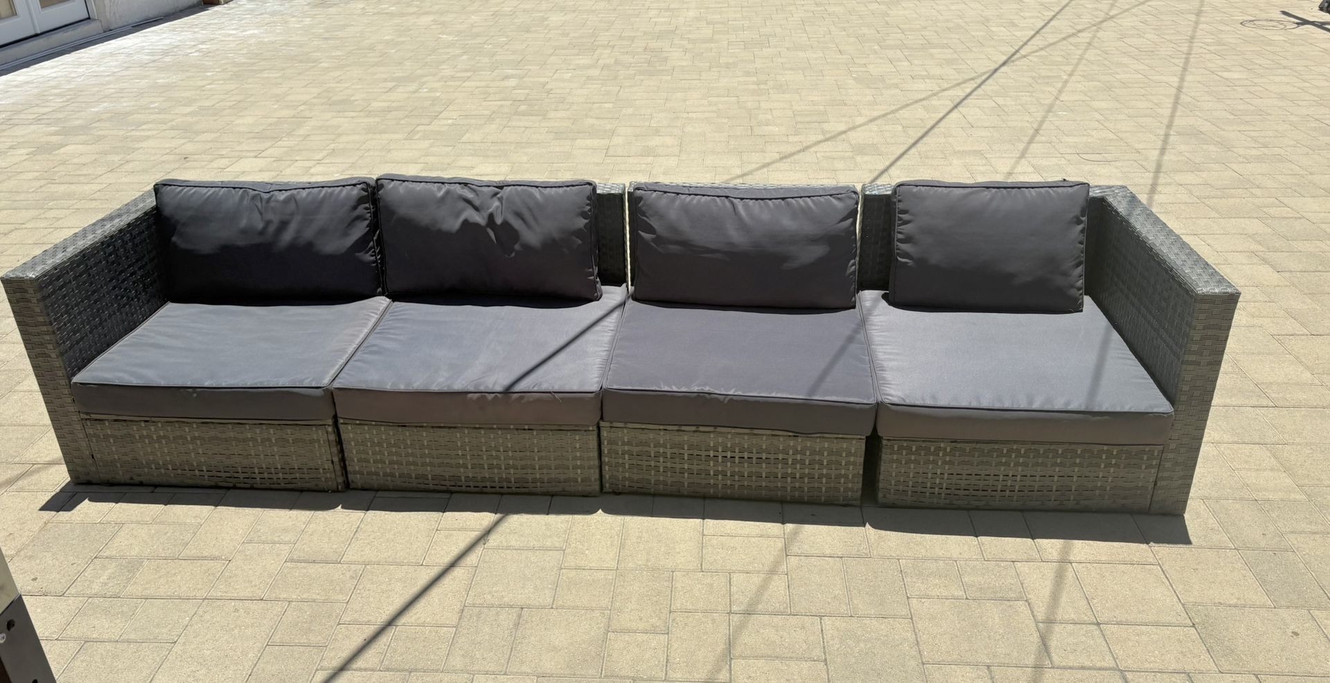 Wicker Outdoor Adjustable Sectional
