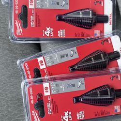 MILWAUKEE STEP DRILL BITS JAM-FREE #9 & #12 SIZES (ALL SOLD AS 1 PRICE)