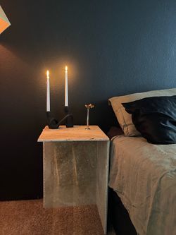 matching travertine nightstands
