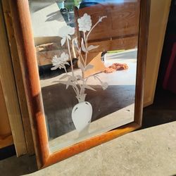 Vintage Etch Frost Mirror