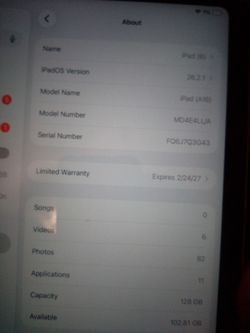 128 GB Ipad A16 wifi
