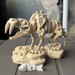 Flexi Factory Skeleton Saber Tooth Tiger Articulated 3D Printed Model