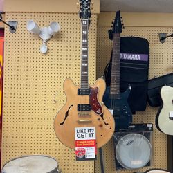 Semi Hollow body Electric Guitar With Case