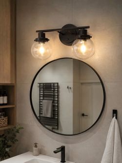 Brand new  2-light matte black vanity fixture
