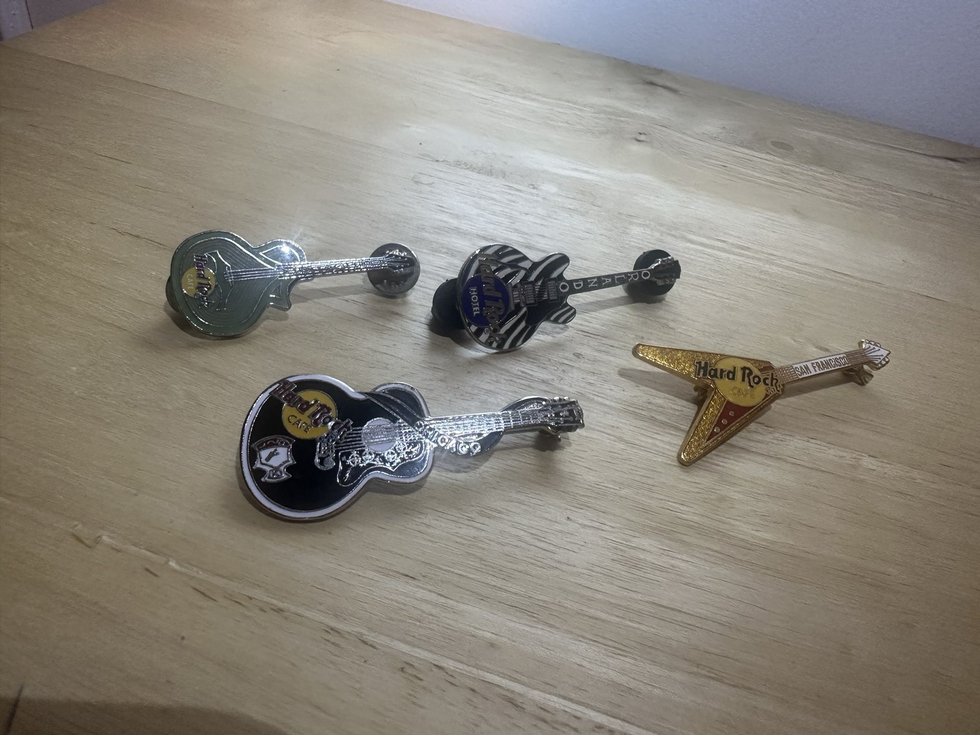 Hard Rock Cafe Guitar Pin Bundle Of 4