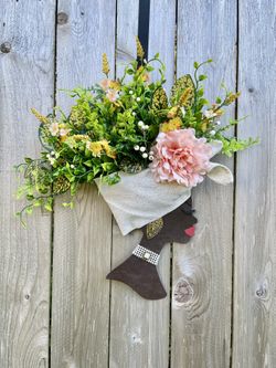 NEW Spring Door Hanger Wreath With Peony
