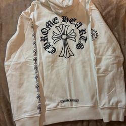 Chrome Hearts Horseshoe Logo Zip Up Hoodiẻ 'White'