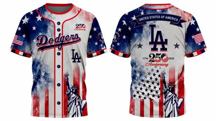 Dodgers sublimated 250th USA anniversary edition jerseys