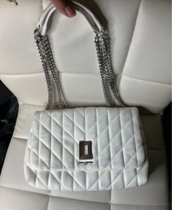 Karl Lagerfeld Paris White Quilted Chain Shoulder Bag