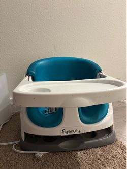 Ingenuity Baby Base 2-in-1 Booster Feeding High Chair and Floor Seat with Self-Storing Tray