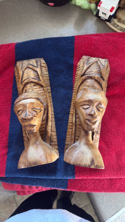 Hand carved bookends
