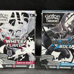 Pokemon Black Bolt and White Flare Booster Bundle Set of 2 Sealed New