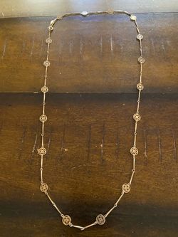Gold-Tone Filigree Station Chain Necklace