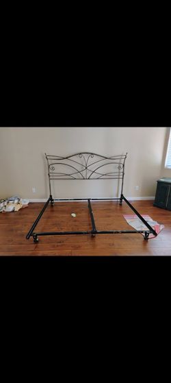 Metal King Bed Frame & Head Board - Head Board - Bed Frame - King