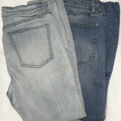 2 Pairs High Rise Stretch Denim Jeans Size 8 - Good Preloved Condition