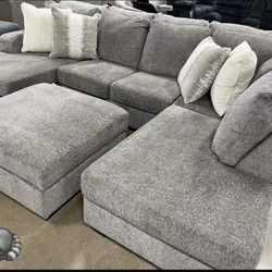 Creswell  Stone Sectional Sofa Couch+ OTTOMAN  by ASHLEY With İnterest Free Payment Options 
