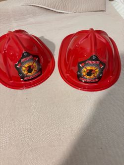 Junior Firefighter Kids Plastic Helmet Set of 2