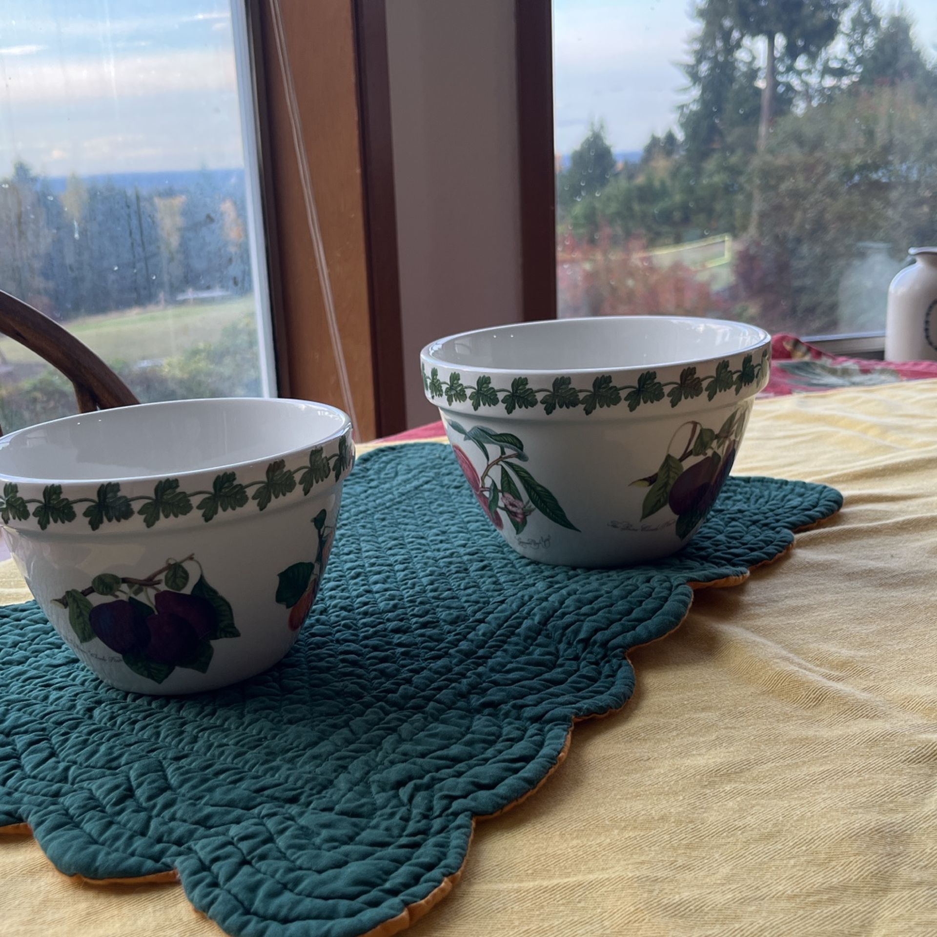 Set of two Portmeirion Pomona Flower Pot shaped  bowls