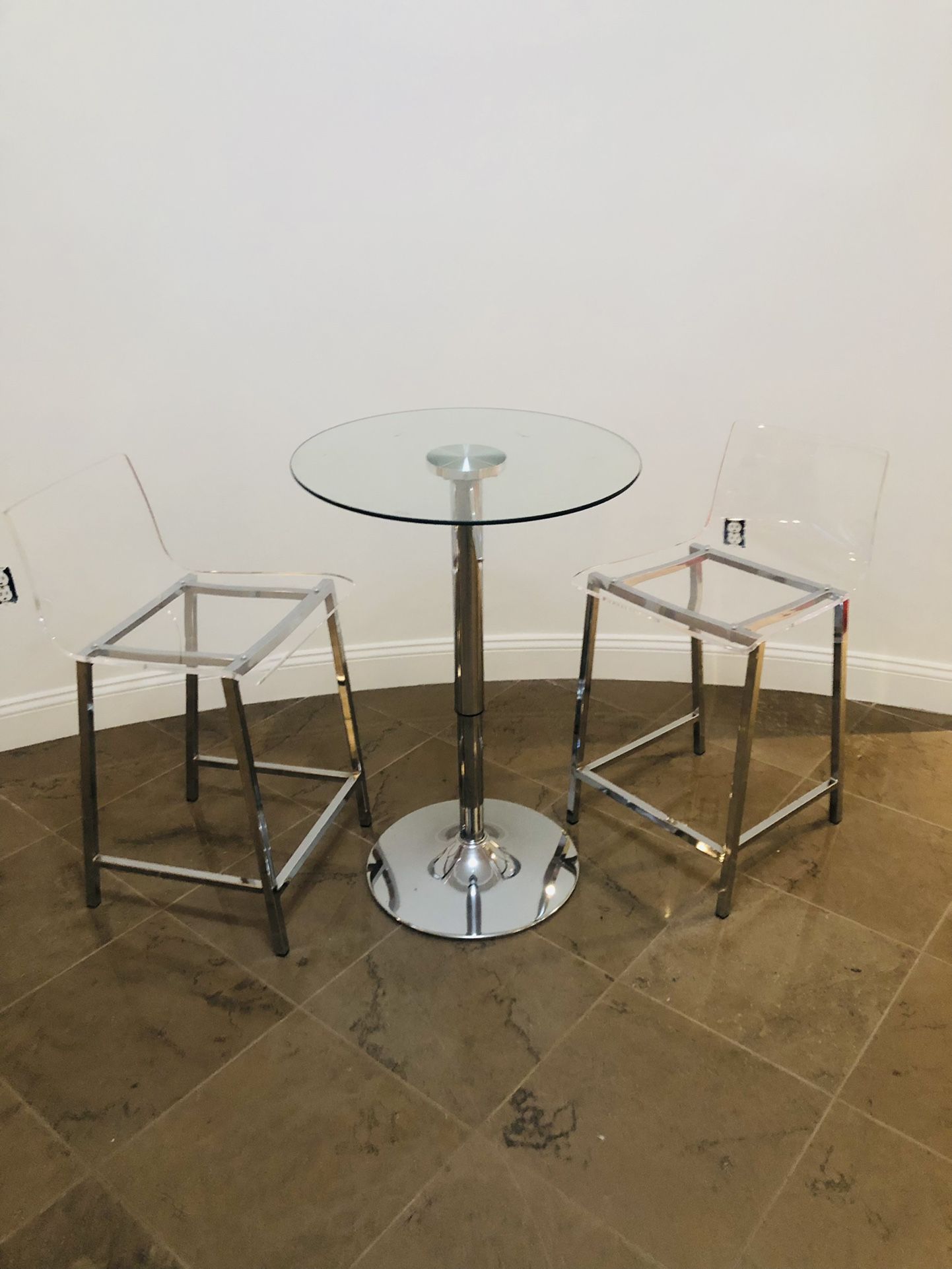Set of Acrylic Bar Stools / Kitchen Stools (set Includes 2 stools).