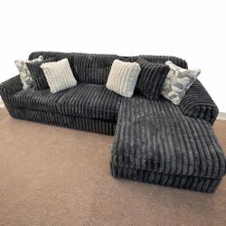 Corduroy Sectional In BLACK 🖤 Seccional Negro De Tela Corduroy 🖤