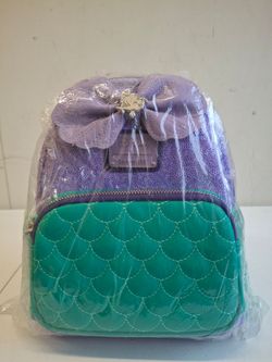Disney Princess Sequin Collection Ariel Loungefly Backpack and Wallet