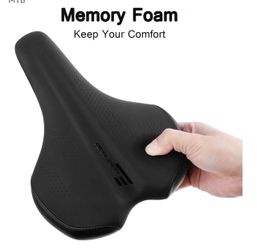 FIFTY-FIFTY Mountain Bike Saddle, Soft and Comfort Memory Foam Bicycle Seat Waterproof, Lightweight, Good Cushioning, Comfortable MTB Seat for Men and