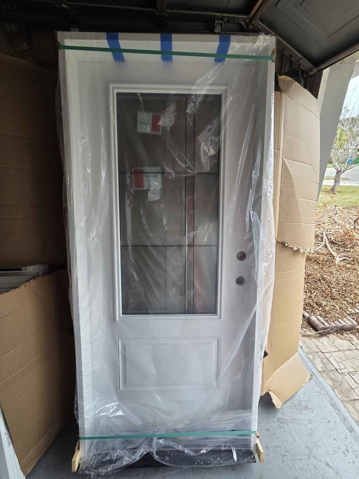Brand New 37.25"W x 82"H Pre-Hung Entry/Front Door with Impact Glass