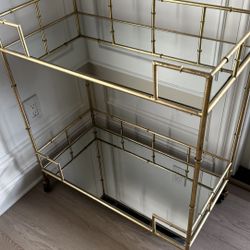 Gold Bar Cart with wheels