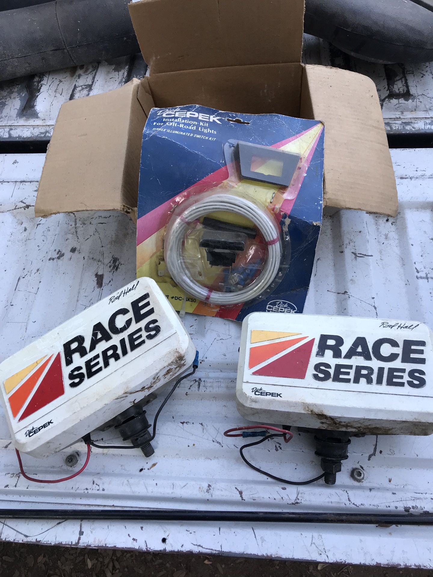 Vintage Dick Cepek Race Series-Rod Hall lights and wiring kit