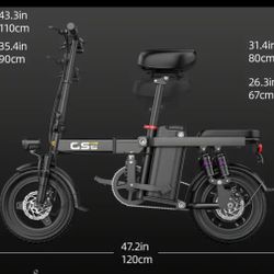 Brand New Folding E-Bike — 740W Peak | 28 MPH | Remote Start No| Jet Black