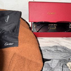 Cartier Glasses Diamond Cut Salmon And Black Tint