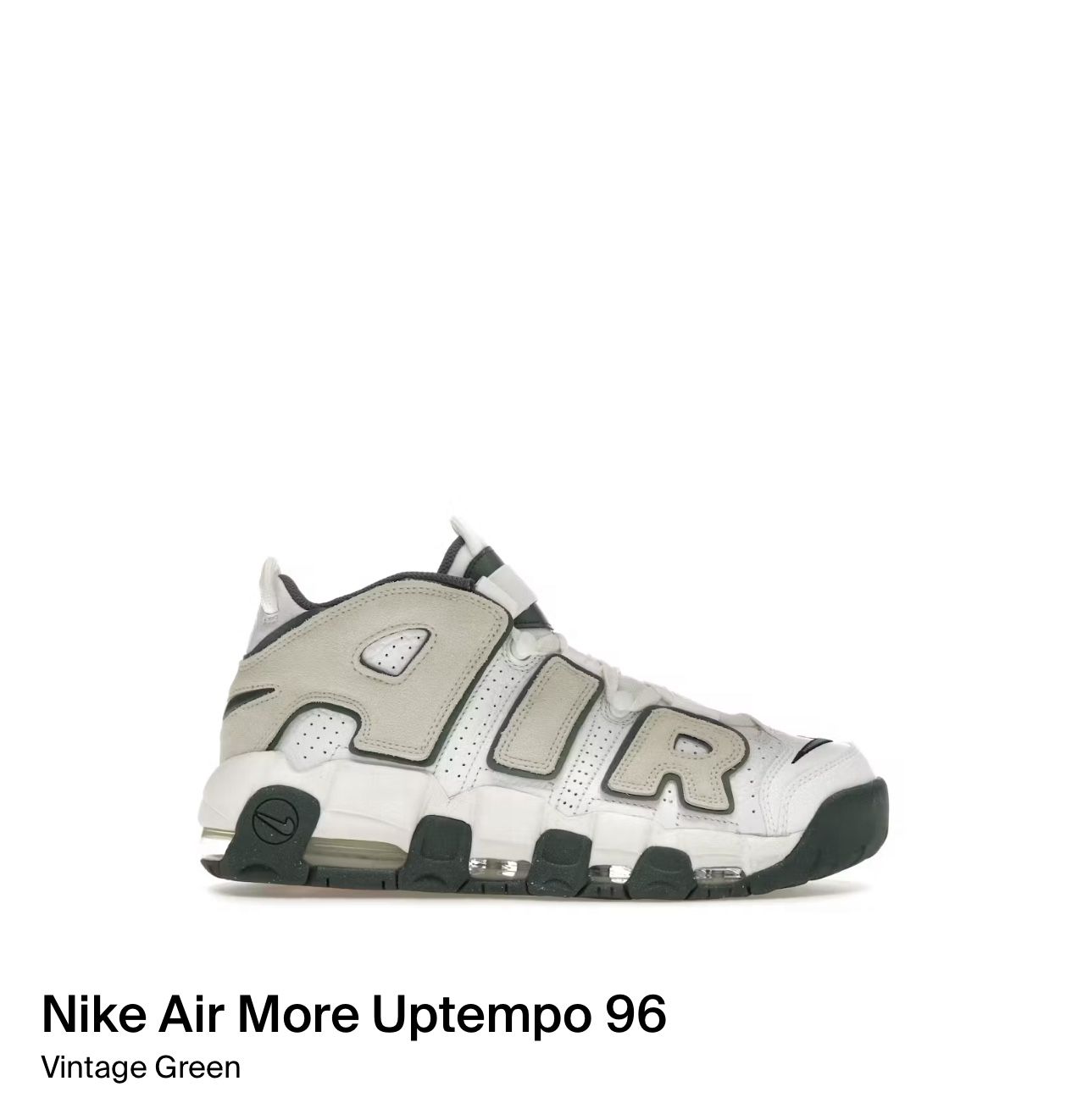 Size 10 - Nike Air More Uptempo ‘96 Vintage Green FN6249 100