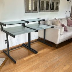 2 Desks, Glass Tops 