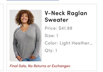 Torrid  V neck sweater
