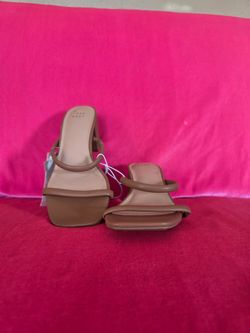 Womens Brown Strappy Block Heels