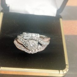 14kt Dual Tone Wedding Set