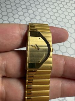 Vintage Seiko Half Moon Gold Watch