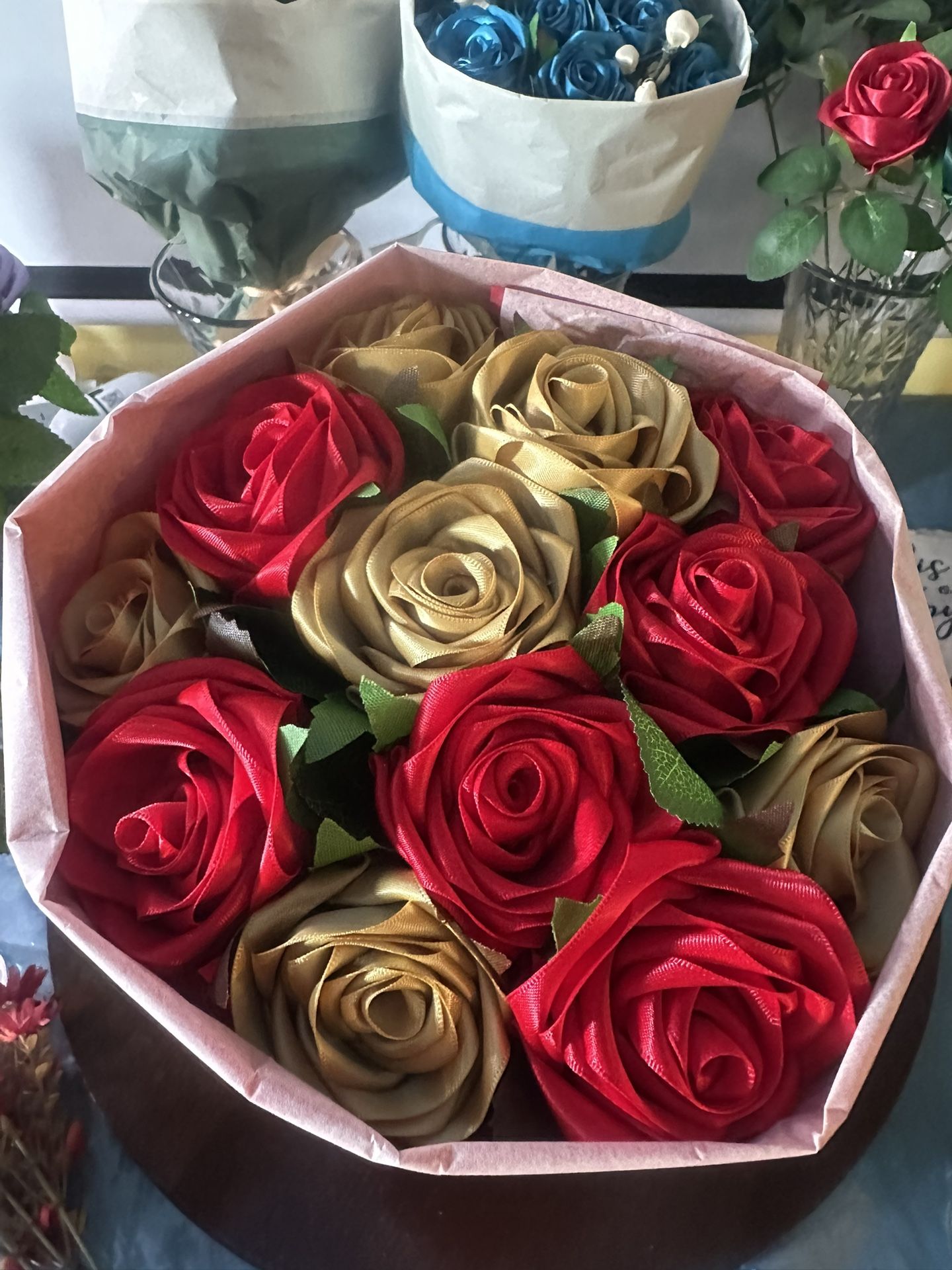 Handmade Holiday Ribbon Roses