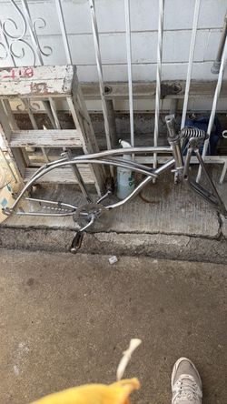 Chrome Cruiser Bicycle Frame with Fork